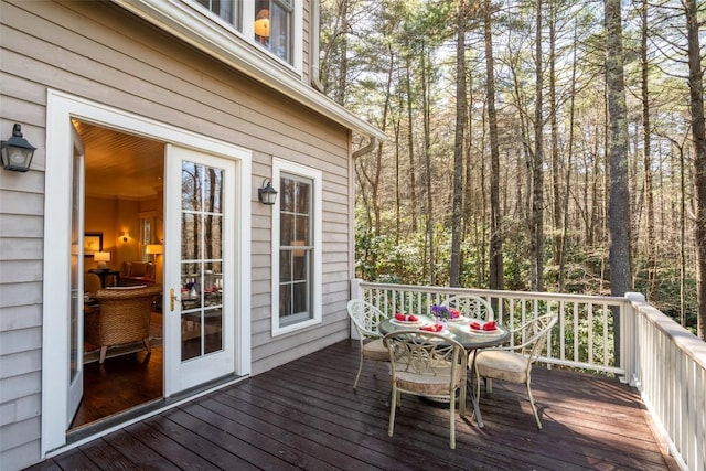 53 Rocky Top Dr, Cashiers, NC 28717 - wooden deck with outdoor dining area