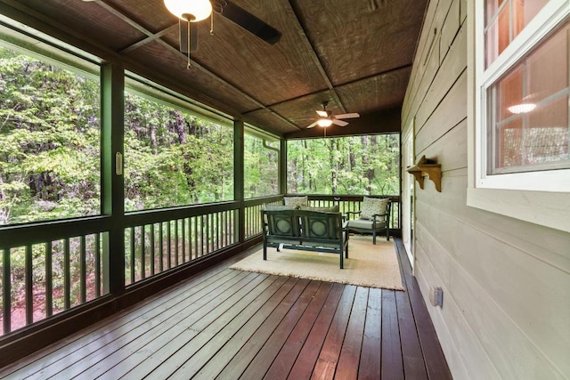 599 Tower Rd, Sapphire, NC 28774 - deck featuring a ceiling fan