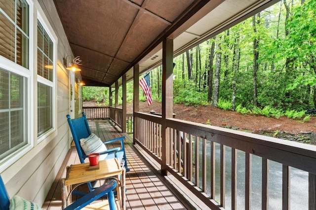 599 Tower Rd, Sapphire, NC 28774 - wooden terrace with covered porch