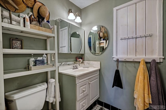 bathroom with toilet and vanity