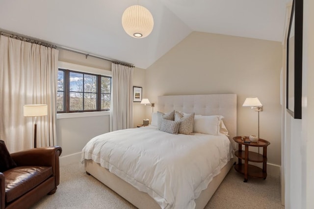 542 Cross Creek Trl, Cullowhee, NC 28723 - carpeted bedroom with lofted ceiling and baseboards
