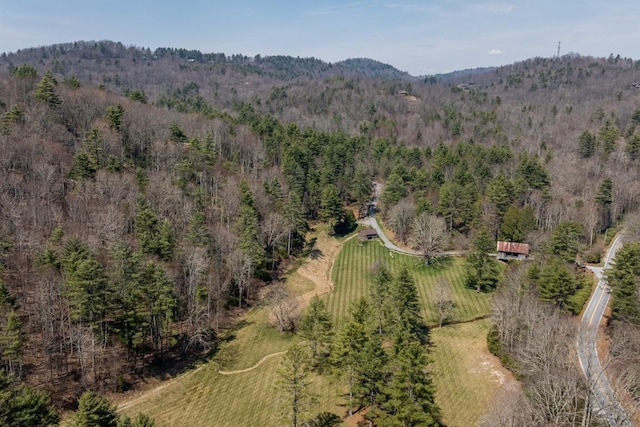 542 Cross Creek Trl, Cullowhee, NC 28723 - aerial view of property's location with a mountainous background and a forest