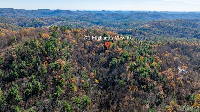 bird's eye view with a mountain view