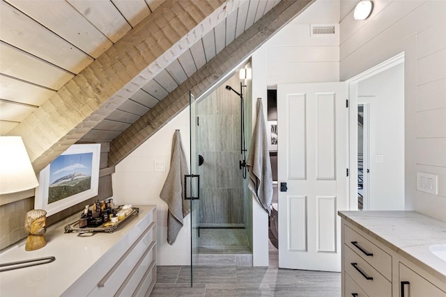 42 W Black Rock Cir, Highlands, NC 28741 - bathroom with a stall shower and vanity