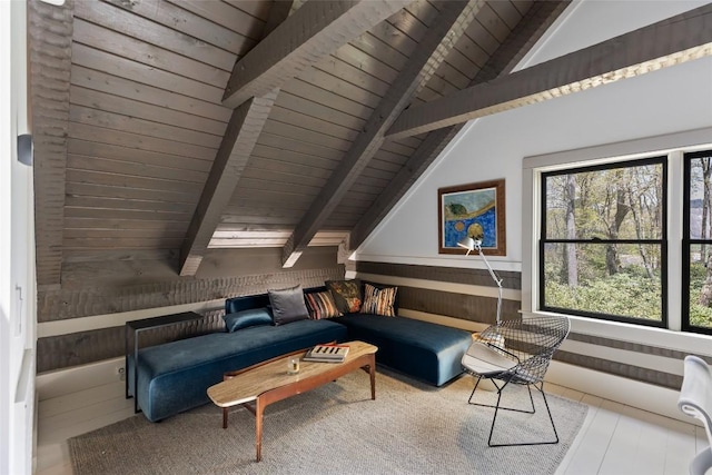42 W Black Rock Cir, Highlands, NC 28741 - living area featuring wood ceiling and wooden walls