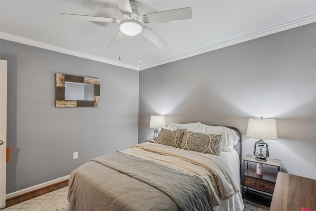 27 Dwarf Mountain Rd Unit 23Un, Sapphire, NC 28774 - bedroom with ornamental molding, wood finished floors, and ceiling fan