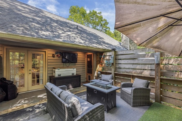 27 Dwarf Mountain Rd Unit 23Un, Sapphire, NC 28774 - wooden deck featuring french doors and an outdoor hangout area