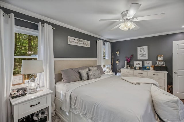 27 Dwarf Mountain Rd Unit 23Un, Sapphire, NC 28774 - bedroom featuring ornamental molding and a ceiling fan