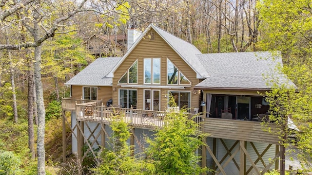 property view of mountains featuring a wooded view