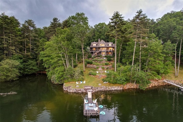 421 Easter Ln, Cullowhee, NC 28723 - dock with a water view and a wooded view