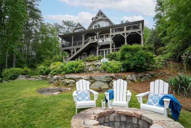 421 Easter Ln, Cullowhee, NC 28723 - back of property with a lawn