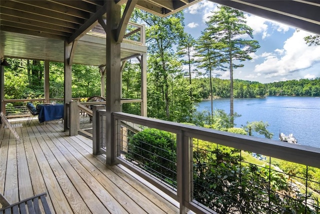421 Easter Ln, Cullowhee, NC 28723 - wooden deck featuring a water view