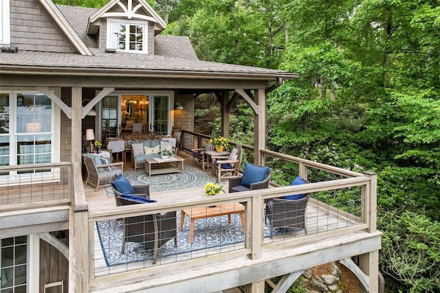 421 Easter Ln, Cullowhee, NC 28723 - deck with an outdoor living space