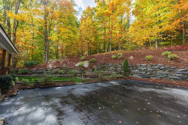 110 Kestrel Ct, Sapphire, NC 28774 - view of patio featuring a forest view