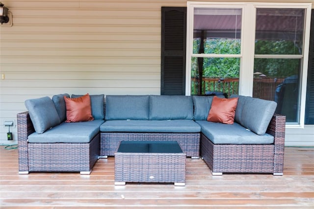 110 Kestrel Ct, Sapphire, NC 28774 - wooden terrace with an outdoor living space