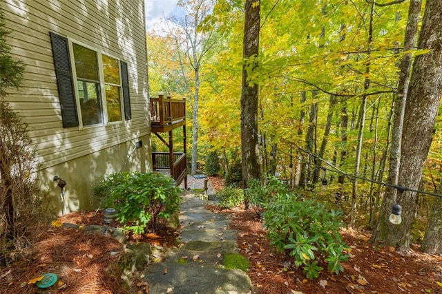 110 Kestrel Ct, Sapphire, NC 28774 - view of yard with a wooded view