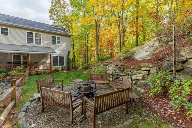 110 Kestrel Ct, Sapphire, NC 28774 - view of yard with an outdoor fire pit