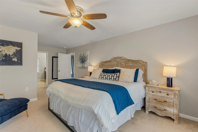 110 Kestrel Ct, Sapphire, NC 28774 - bedroom featuring light carpet, baseboards, and a ceiling fan