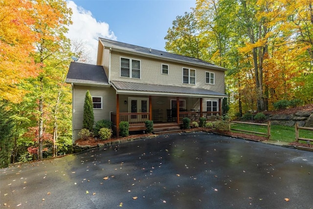 110 Kestrel Ct, Sapphire, NC 28774 - view of front of house featuring french doors and covered porch