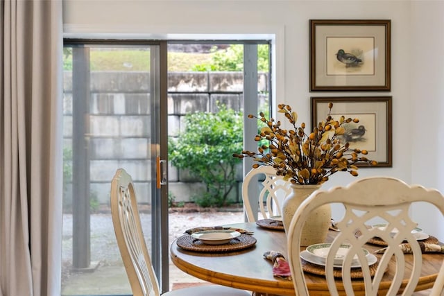 dining space featuring plenty of natural light