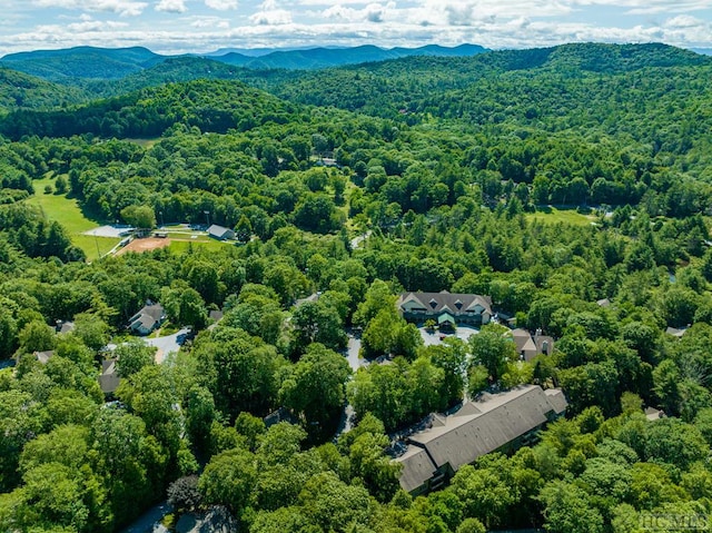 bird's eye view featuring a mountain view