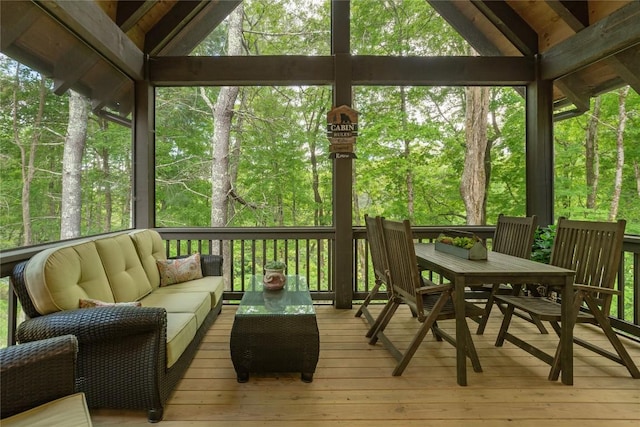194 Redrock Trl, Glenville, NC 28736 - sunroom / solarium featuring an outdoor living space