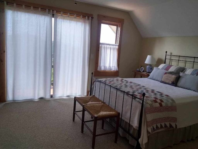 172 Moon Ridge Dr, Sky Valley, GA 30537 - carpeted bedroom featuring lofted ceiling