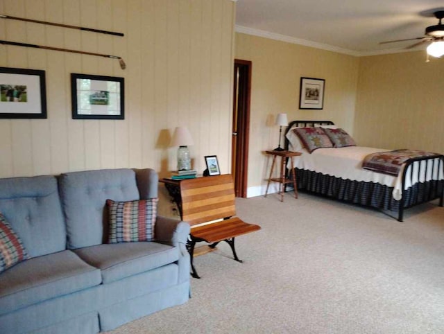 172 Moon Ridge Dr, Sky Valley, GA 30537 - carpeted bedroom featuring ornamental molding and a ceiling fan
