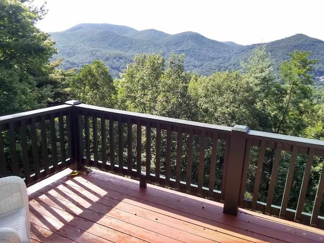 172 Moon Ridge Dr, Sky Valley, GA 30537 - wooden terrace featuring a mountain view