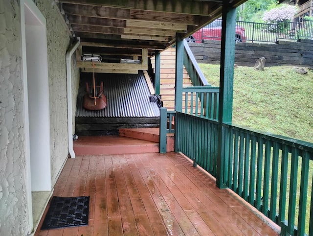 172 Moon Ridge Dr, Sky Valley, GA 30537 - view of wooden terrace