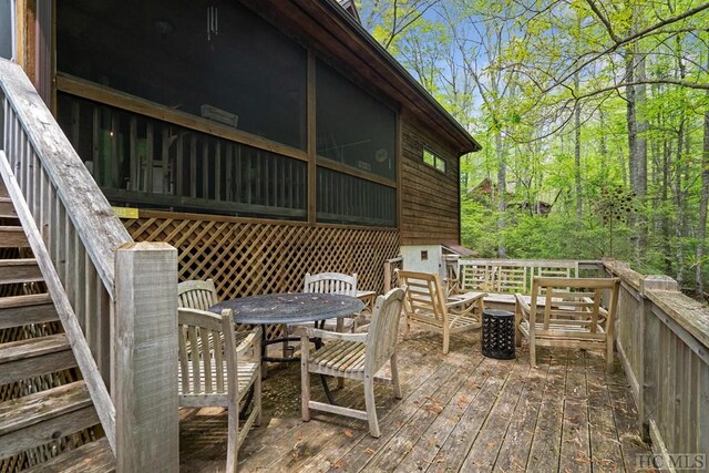 view of wooden deck