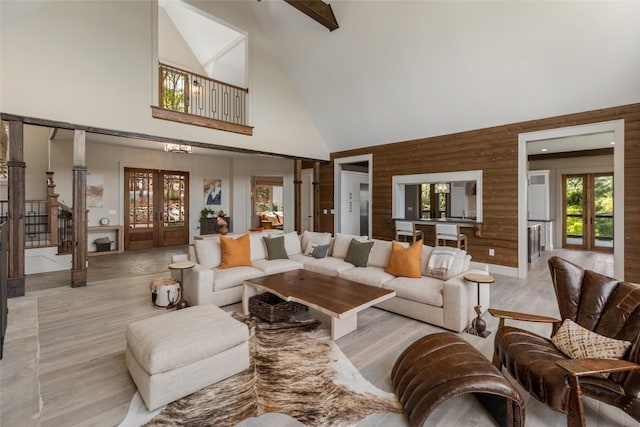 494 E Ridge Rd, Cashiers, NC 28717 - living area featuring high vaulted ceiling and wood finished floors