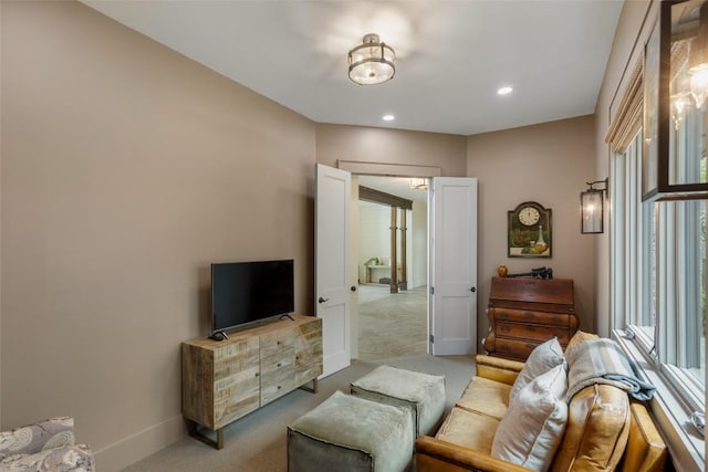 494 E Ridge Rd, Cashiers, NC 28717 - carpeted living room with healthy amount of natural light, recessed lighting, and baseboards