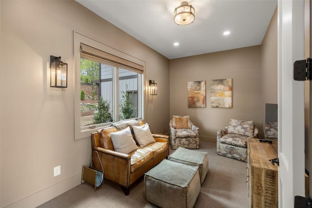 494 E Ridge Rd, Cashiers, NC 28717 - sitting room with carpet, baseboards, and recessed lighting