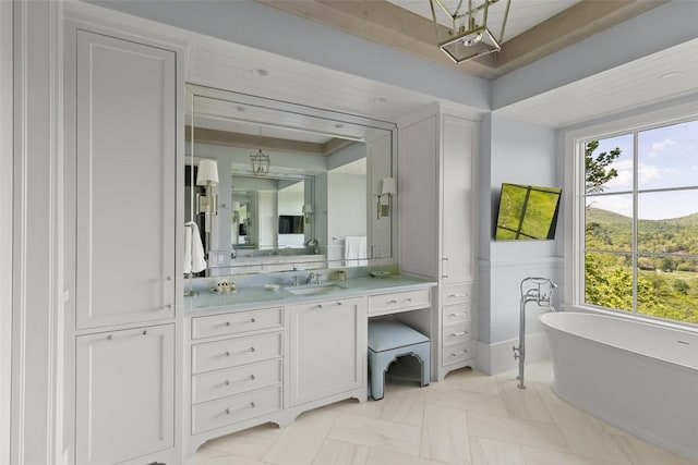 893 High Mountain Dr, Cashiers, NC 28717 - full bathroom featuring vanity and a freestanding bath