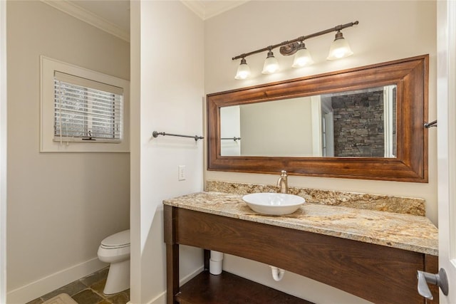 115 Falls Ct W, Highlands, NC 28741 - half bathroom with crown molding and vanity