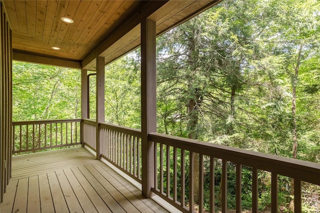 115 Falls Ct W, Highlands, NC 28741 - wooden deck with a forest view