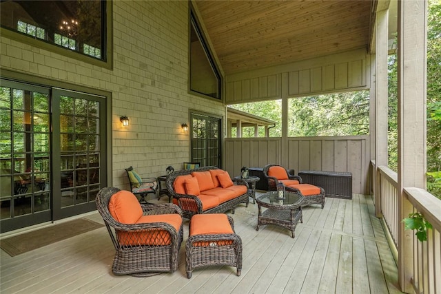 115 Falls Ct W, Highlands, NC 28741 - wooden deck with outdoor lounge area