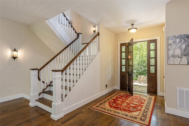 115 Falls Ct W, Highlands, NC 28741 - entryway with wood finished floors and stairway