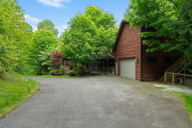 exterior space featuring a garage