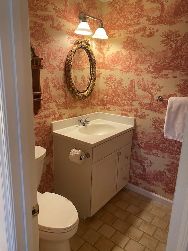 711 Horse Cove Rd Unit C-4, Highlands, NC 28741 - bathroom with vanity and wallpapered walls