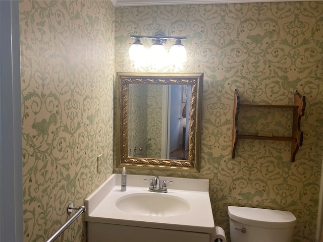 711 Horse Cove Rd Unit C-4, Highlands, NC 28741 - half bath featuring wallpapered walls and vanity