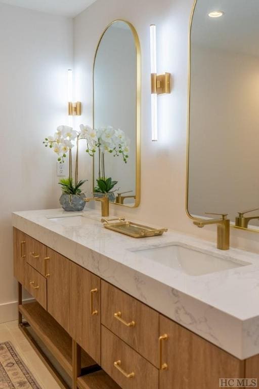 bathroom featuring vanity and tile patterned floors