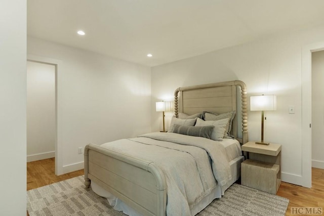 bedroom featuring light hardwood / wood-style flooring