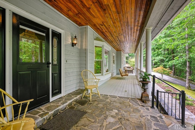 exterior space with covered porch