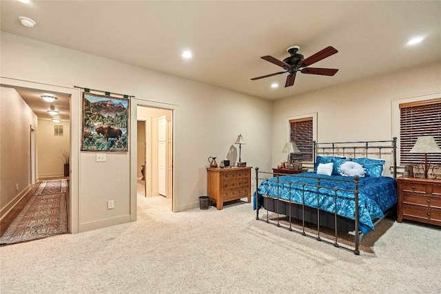 159 Highlands Pt, Highlands, NC 28741 - carpeted bedroom with recessed lighting, ceiling fan, and baseboards