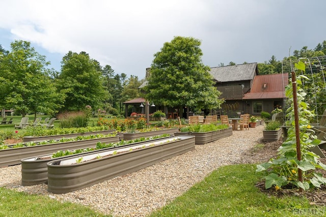 view of home's community with a garden