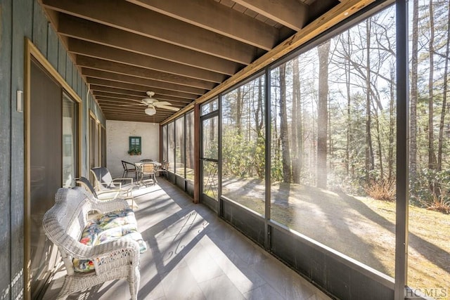 view of unfurnished sunroom