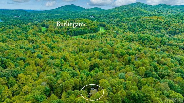 bird's eye view featuring a mountain view