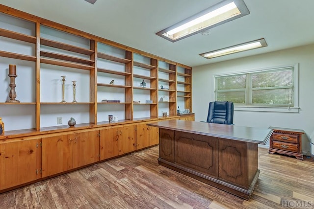 office featuring light hardwood / wood-style flooring